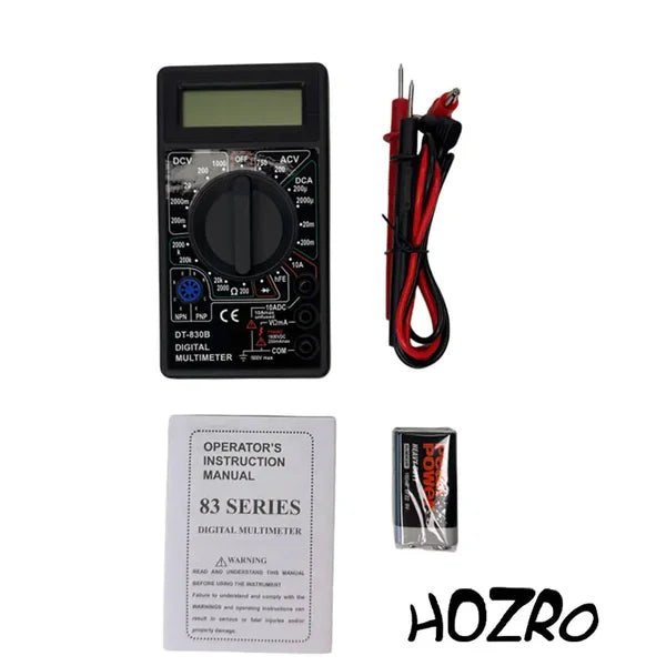Multimetru Digital , pentru Masurarea Tensiunii STARTOP , Intensitatii, Rezistentei, Verificarea Continuitatii, DT-830B