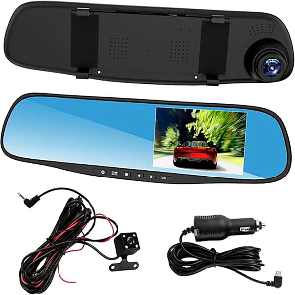 Camera Auto HOZRO, Dual-Zone Fata, Spate, 4.5", Full HD, camera marsarier, Ecran LED, Negru