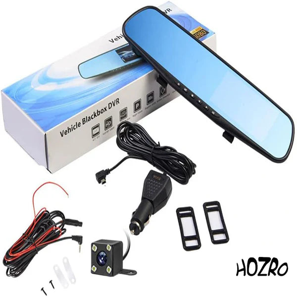 Camera Auto HOZRO, Dual-Zone Fata, Spate, 4.5", Full HD, camera marsarier, Ecran LED, Negru
