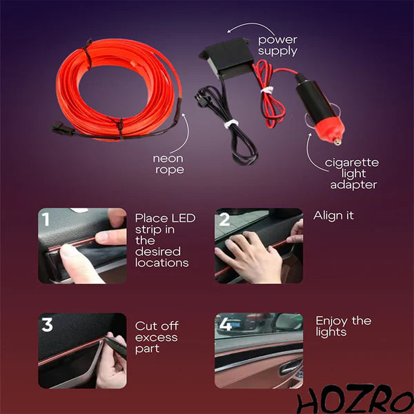 Banda LED Auto, lumina ambientala, STARTOP D, auto 12 V