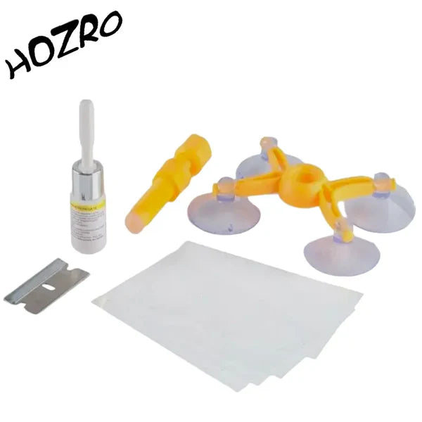 Kit reparare parbriz auto HOZRO, pentru repararea crapaturilor sau zgarieturilor din parbriz
