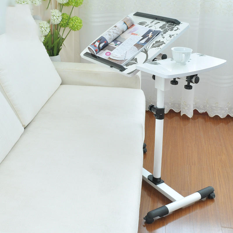 Masă Reglabilă pentru Laptop, Tip Birou, cu Roți, Înălțime Ajustabilă, Design Modern