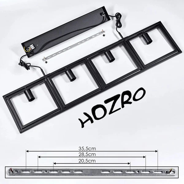 Lustra tip Pendul STARTOP , 4 Becuri, Metal, Suport liniar, Design modern, rafinat, Negru