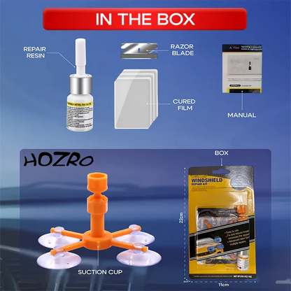 Kit reparare parbriz auto HOZRO, pentru repararea crapaturilor sau zgarieturilor din parbriz
