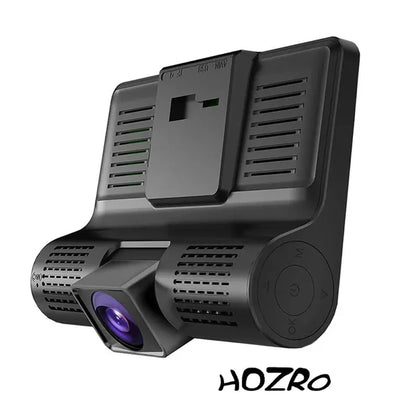 Camera Auto HOZRO, Tri-Zone Fata, Spate, Interior, 4", Full HD, camera marsarier, Ecran LED, Negru