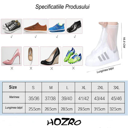 Husa protectie incaltaminte, Rezistente la apa, ploaie/zapada/noroi, reutilizatile, XL (41-42), transparente