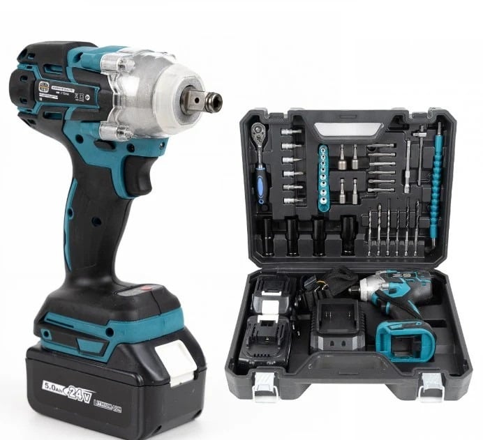 Trusa masina de impact si insurubat, 2 acumulatori 48V, 40 accesorii