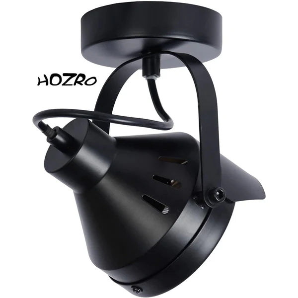 Spot luminos, HOZRO, fabricat din otel, Putere maxima 35W, directie lumina reglabila, Negru