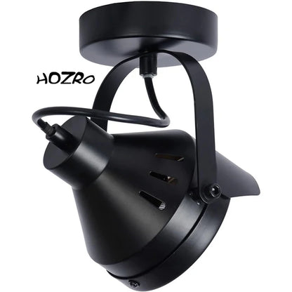 Spot luminos, HOZRO, fabricat din otel, Putere maxima 35W, directie lumina reglabila, Negru