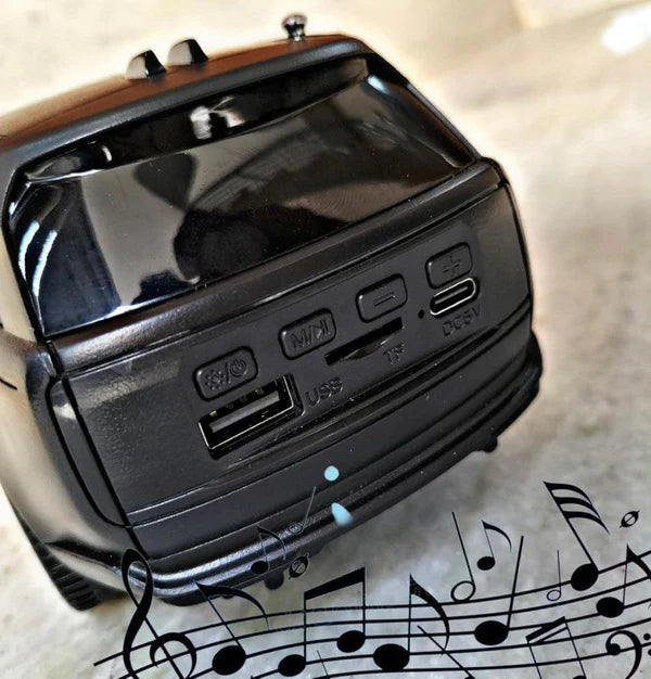 Boxă Portabilă HOZRO, Stil Range Rover, Încărcare Solară, 10W, Bluetooth, Radio FM, Antenă, USB, MP3, TF, Black