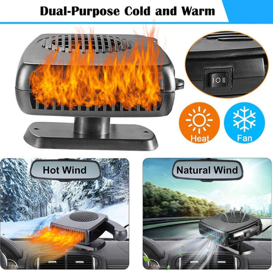 Aeroterma auto HOZRO, cu aer cald si rece, alimentare 12W, de la priza masinii, Neagra