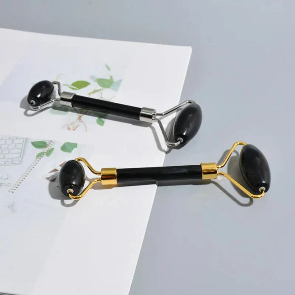 Roller Jad Negru pentru Față – Masaj Facial Natural, Răcoritor și Antirid, Ritual de Frumusețe și Relaxare
