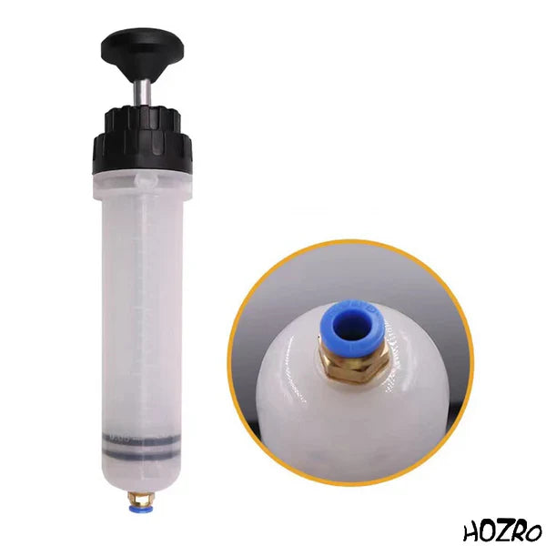 Seringă Profesională pentru Aspirare și Umplere Fluide HOZRO – 200 ml, Extractor Manual pentru Ulei, Lichid de Frână, Antigel și Alte Lichide Auto