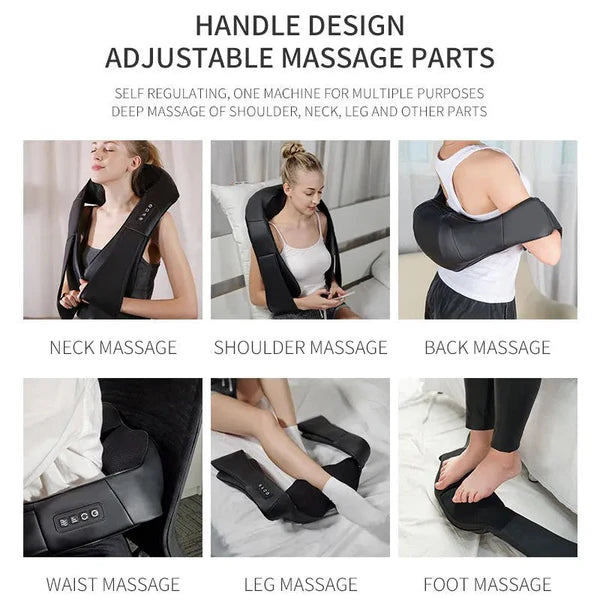Aparat HOZRO, de Masaj, Shiatsu 3D Bidirecțional – Relaxare Completă pentru Gât, Spate, Umeri, Picioare și Talie