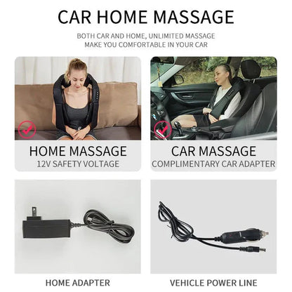 Aparat HOZRO, de Masaj, Shiatsu 3D Bidirecțional – Relaxare Completă pentru Gât, Spate, Umeri, Picioare și Talie