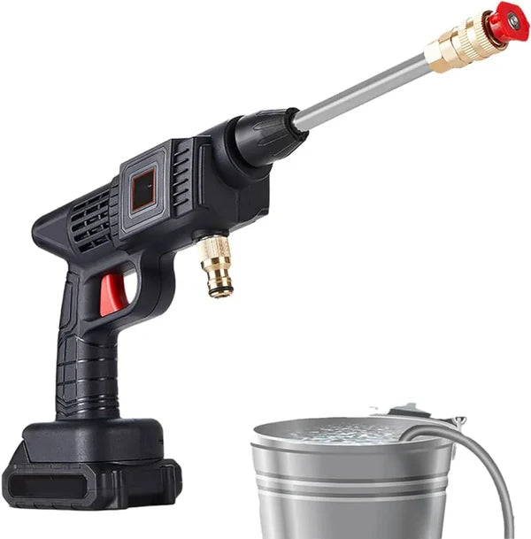Aparat de spalat cu presiune tip pistol STARTOP , fara fir, 2 acumulatori, 48V, filtru si duze incluse