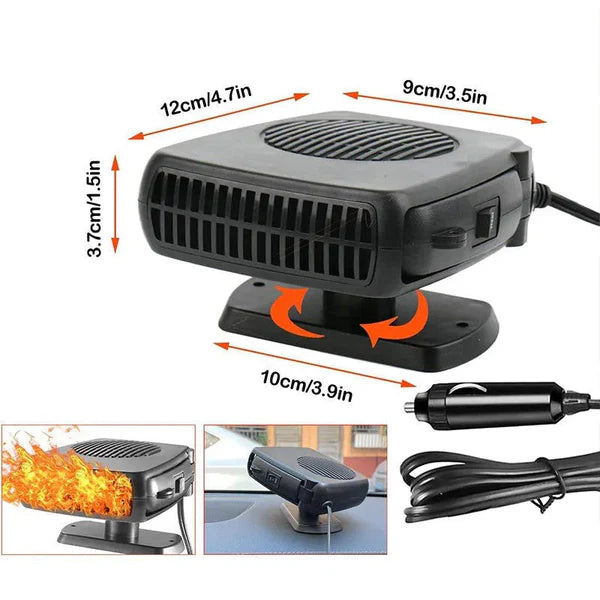 Aeroterma auto STARTOP , cu aer cald si rece, alimentare 12W, de la priza masinii, Neagra