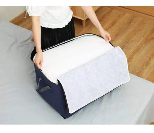 Set 3 Cutii Pliabile STARTOP , pentru Depozitare și Organizare, 60x43x35cm, Albastru, Marimea M