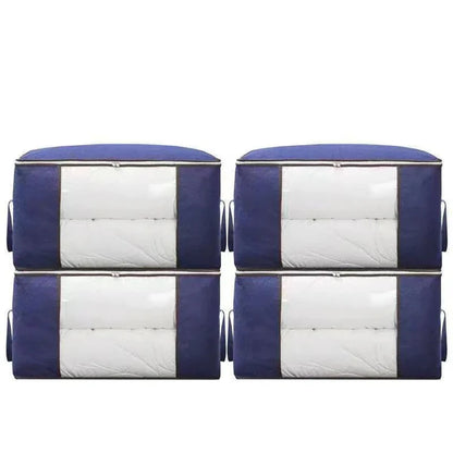 Set 3 Cutii Pliabile HOZRO, pentru Depozitare și Organizare, 60x43x35cm, Albastru, Marimea M