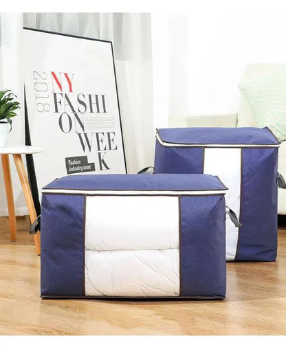 Set 3 Cutii Pliabile HOZRO, pentru Depozitare și Organizare, 60x43x35cm, Albastru, Marimea M