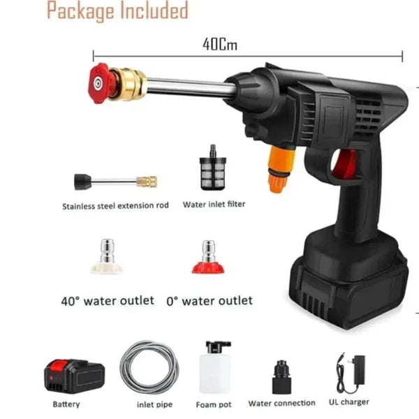 Aparat de spalat cu presiune tip pistol STARTOP , fara fir, 2 acumulatori, 48V, filtru si duze incluse