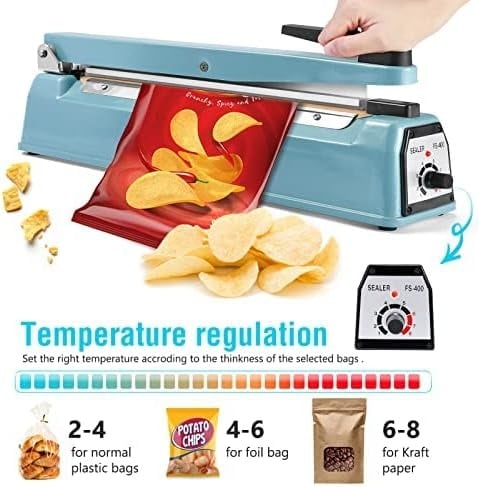 Aparat profesional de lipit si sigilat pungi plastic STARTOP®, 8 trepte de reglaj termic, 500W, indicator led, dimensiune bara lipire 400mm, design modern, utilizare usoara si rapida