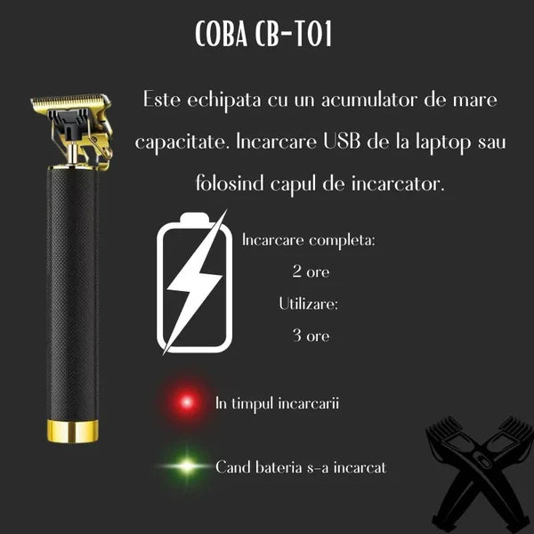 Aparat de Tuns Profesional , Model Coba T01 – 3W, Accesorii Incluse