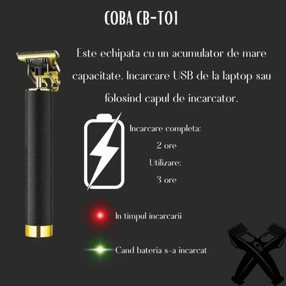 Aparat de Tuns Profesional , Model Coba T01 – 3W, Accesorii Incluse