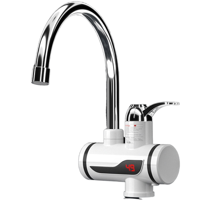 Robinet Electric cu Încălzire Instantanee a Apei, 3KW, Afișaj LCD Temperatură, Montaj pe Chiuvetă, Debit 1.5 L/min, Alb