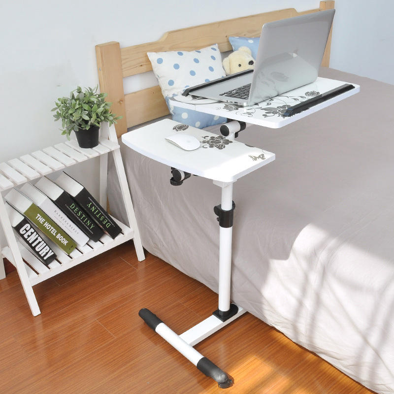 Masă Reglabilă pentru Laptop, Tip Birou, cu Roți, Înălțime Ajustabilă, Design Modern