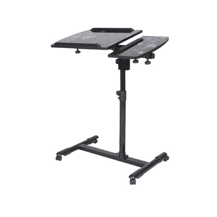 Masă Reglabilă pentru Laptop, Tip Birou, cu Roți, Înălțime Ajustabilă, Design Modern