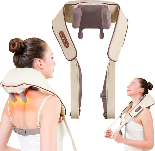 Aparat Electric de Masaj pentru Gât, Umeri și Spate cu Încălzire – Relaxare Profesională Acasă