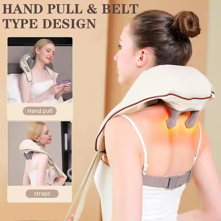 Aparat Electric de Masaj pentru Gât, Umeri și Spate cu Încălzire – Relaxare Profesională Acasă