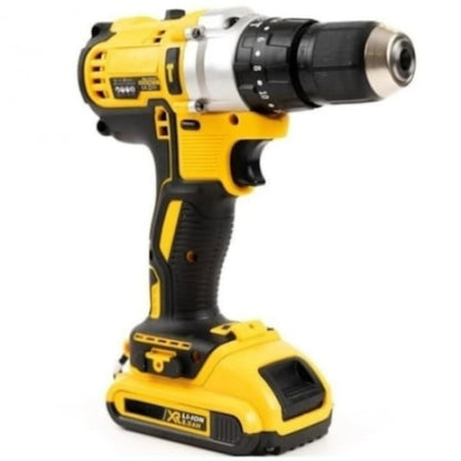 Bormasina de gaurit si insurubat cu acumulator, 7STAR ® cu percutie, autofiletanta, 30 accesorii, 2 acumulatori, 36V 8.0 Ah, 500W, statie incarcare, valiza transport, design modern, Galben/Negru [2]