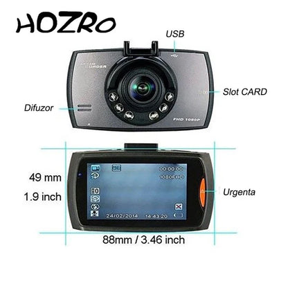 Camera Auto DVR HOZRO, full HD 1080p display 2.4 inch