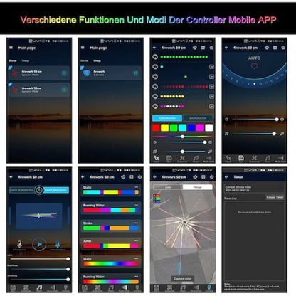 Instalatie LED Smart , RGB, Muzica, 2m, telecomanda si control din smartphone, multicolor, Model Artificii