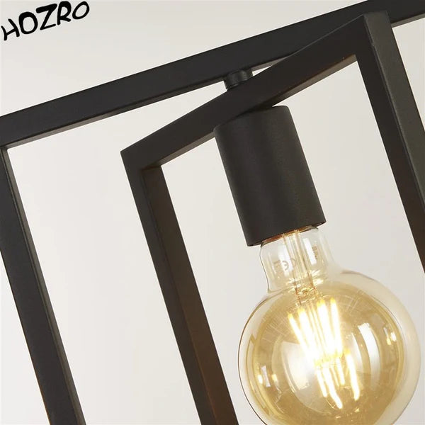Lustra tip Pendul STARTOP , 4 Becuri, Metal, Suport liniar, Design modern, rafinat, Negru