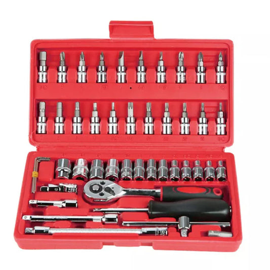 Trusa scule STARTOP , Pentru reparat Masini, uz caznic si auto, surubelnita, tubulare, prelungitoare, clichet, 46 piese, fabricata din chrome Vanadium