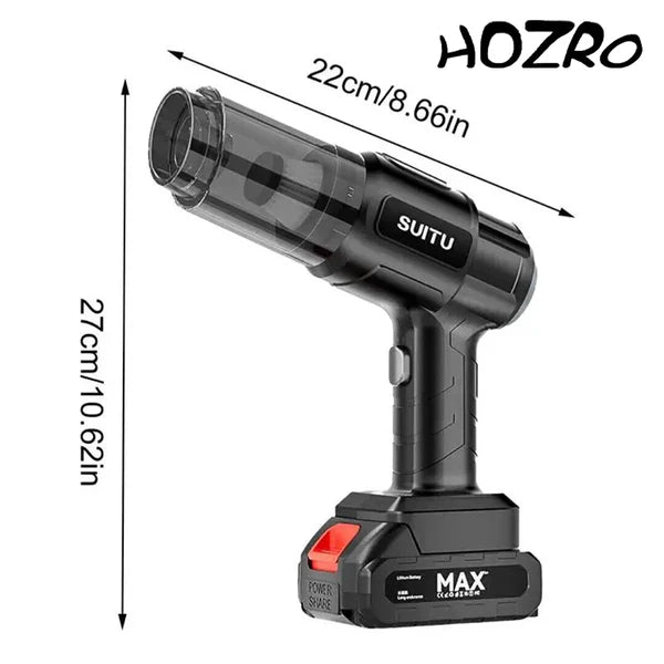 Aspirator Auto 6 in 1 Fara Fir STARTOP pentru Casa, Masina, Calculator, Birou, Putere 100W, Eficienta Mare, Functii de Aspirare, Suflare, Vidare, Filtru HEPA, Perie Detailing, Negru