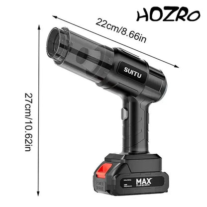 Aspirator Auto 6 in 1 Fara Fir STARTOP pentru Casa, Masina, Calculator, Birou, Putere 100W, Eficienta Mare, Functii de Aspirare, Suflare, Vidare, Filtru HEPA, Perie Detailing, Negru